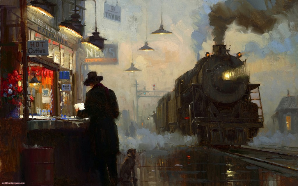 Train Station Painting